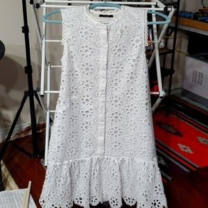 Trina Turk white dress eyelets details